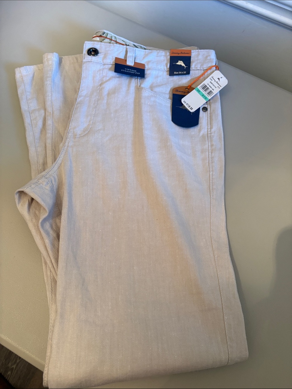 Tommy Bahama Men's Linen-Blend Chinos in Light Beige